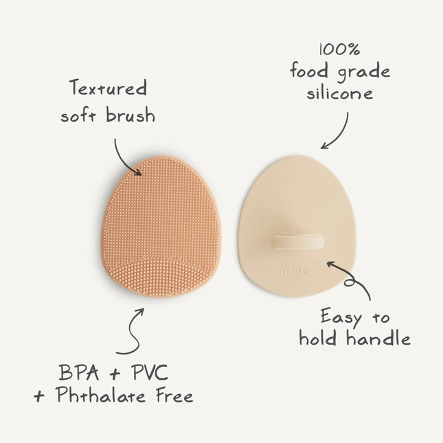 Mushie Babyborstel Anti - Berg Blush Shifting Sand 2St koop je bij Babywinkel