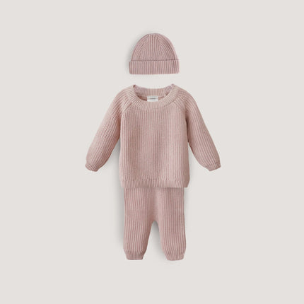Mushie Babymutsje Chunky Knit Blush - Mushie - Babywinkel - 810052468624