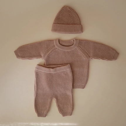 Mushie Babymutsje Chunky Knit Blush - Mushie - Babywinkel - 810052468624