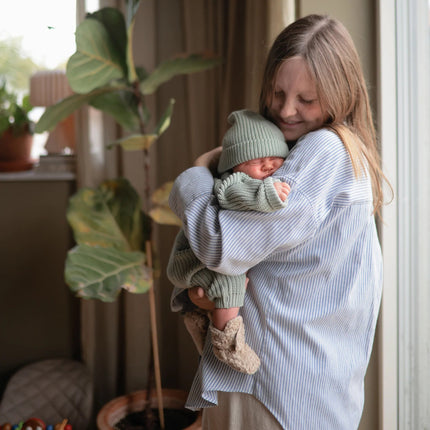 Mushie Babymutsje Chunky Knit Light Mint - Mushie - Babywinkel - 810052468808