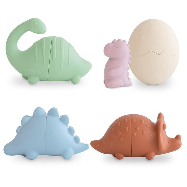 Mushie Badspeelgoed Dino 4 - Pack Set koop je bij Babywinkel