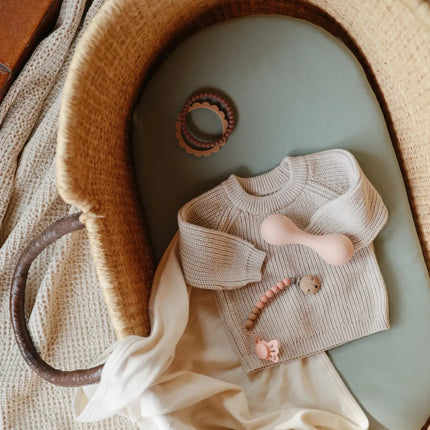 Mushie Bijtring Armband Siliconen Berry/Marigold/Khaki 3st - Mushie - Babywinkel - 810052462066