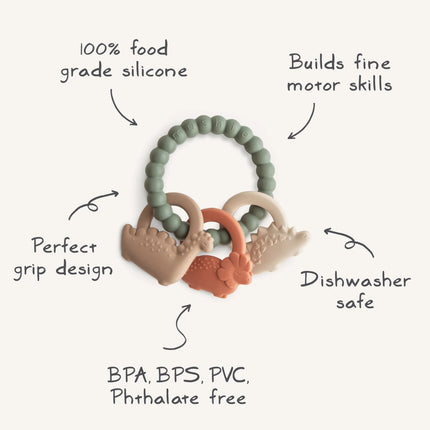 Mushie Bijtring Dino - Mushie - Babywinkel - 840355800234