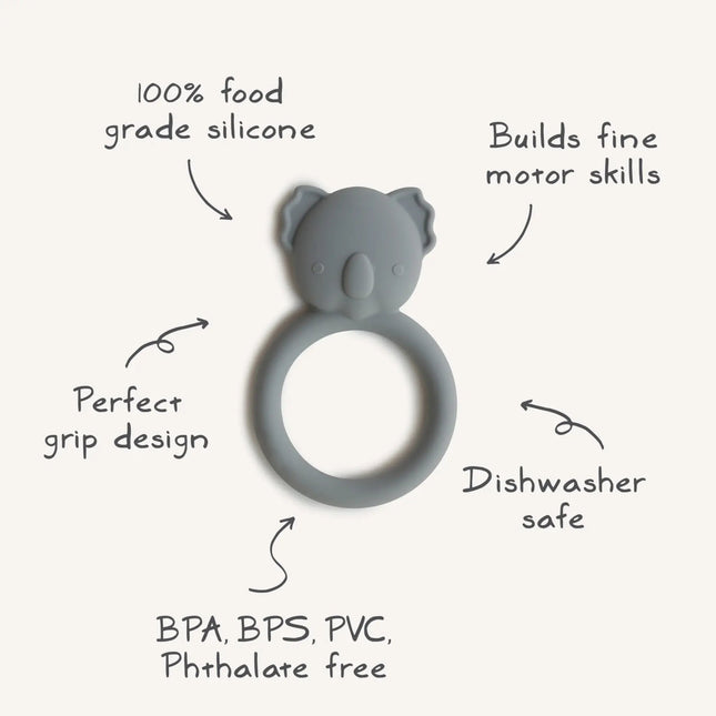 Mushie Bijtring Koala Grey - Mushie - Babywinkel - 810052464176