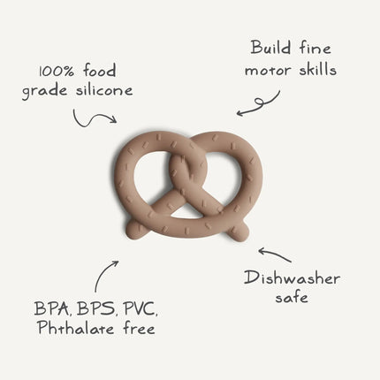 Mushie Bijtring Pretzel Natural - Mushie - Babywinkel - 810052464664