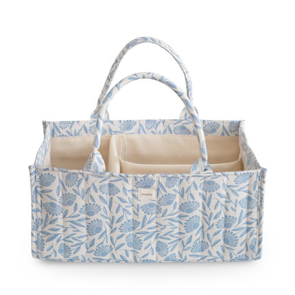 Mushie Draagbare Luier Organizer Blue Flowers koop je bij Babywinkel