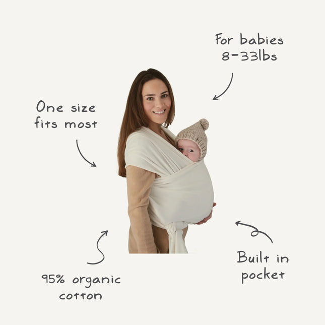 Mushie Draagdoek Gray Melange koop je bij Babywinkel
