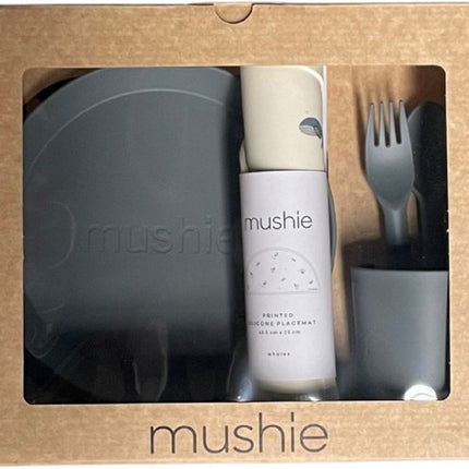 Mushie Giftbox Kinderservies Set Rond Smoke - Mushie - Babywinkel - 5715239022505