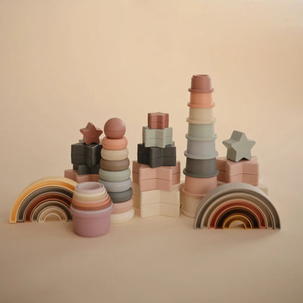 Mushie Houten Speelgoed Stapelaar Tropical koop je bij Babywinkel