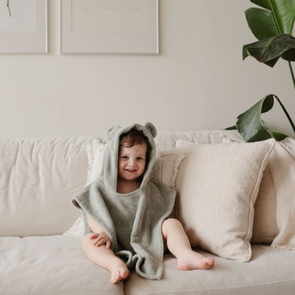 MUSHIE - PONCHO TOWEL BEAR - Moss - Mushie - Babywinkel - 840355801101