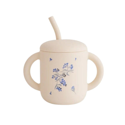 Mushie Silicone Training Cup Rietje Lilac Flowers koop je bij Babywinkel