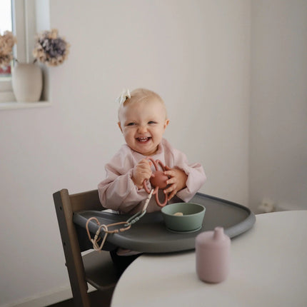 Mushie Slabbetje Lange Mouwen Blush - Mushie - Babywinkel - 840355800432
