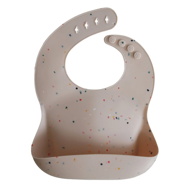 Mushie Slabbetje Silicone Vanille Confetti koop je bij Babywinkel