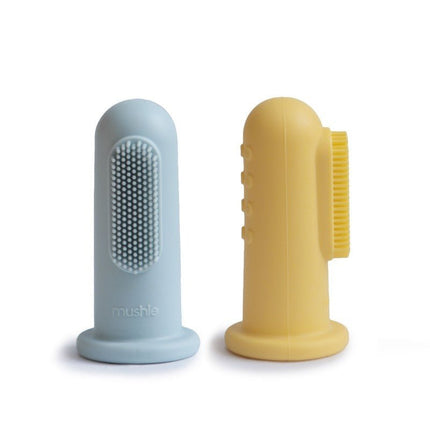 Mushie Tandenborstel Powder Daffodil Blue/Pale 2st - Mushie - Babywinkel - 810052466101
