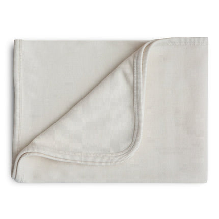 Mushie Wiegdeken Ribbed Ivory - Mushie - Babywinkel - 810052469355