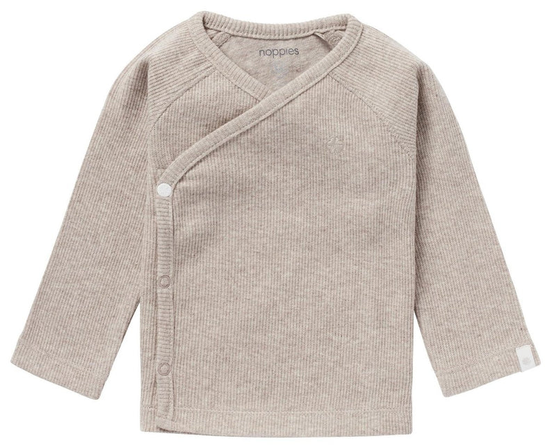 Noppies Overslag Shirt Baby Nanyuki Taupe Melange - Noppies - Babywinkel - 8719788540791