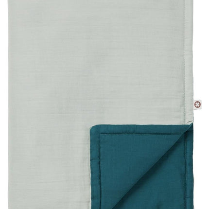 Noppies Wiegdeken Gevuld Mousseline Omkeerbaar Puritan Gray 75x100cm - Noppies - Babywinkel - 8719788633165
