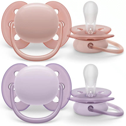 Philips Avent Fopspeen +0 Maanden Soft Grijs/Roze - Philips Avent - Babywinkel - 8720689012775
