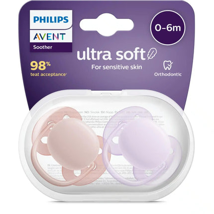 Philips Avent Fopspeen +0 Maanden Soft Grijs/Roze - Philips Avent - Babywinkel - 8720689012775