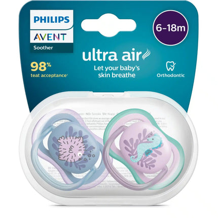 Philips Avent Fopspeen +6 Maanden Air Zeepaard/Vis - Philips Avent - Babywinkel - 8720689012720