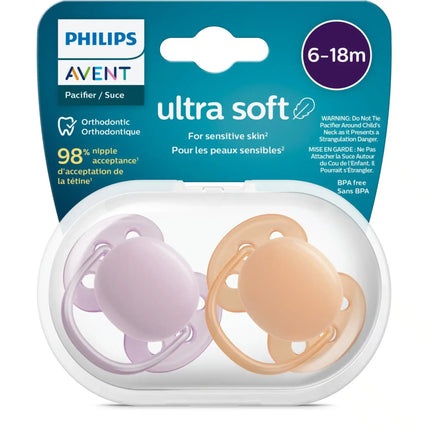 Philips Avent Fopspeen +6 Maanden Soft Grijs/Oranje - Philips Avent - Babywinkel - 8720689012799