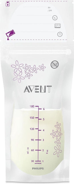 Philips Avent Moedermelk Bewaarzakjes 180ml 25st - Philips Avent - Babywinkel - 8710103940203
