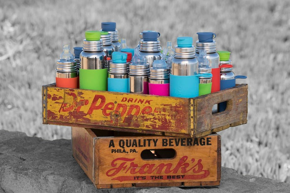 Pura Drinkfles Rvs 325 Ml + Silicone Tuitspeen + Silicone Reisdop + Grijze Bumper - Pura - Babywinkel - 858312007817