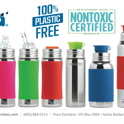 Pura Drinkfles Rvs 325 Ml + Silicone Tuitspeen + Silicone Reisdop + Vos Sleeve - Pura - Babywinkel - 858312007626