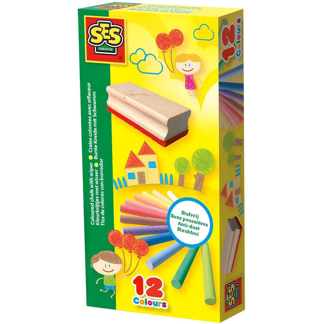 Ses 00208 Kleurkrijtjes + Wisser - Babywinkel - 8710341002084
