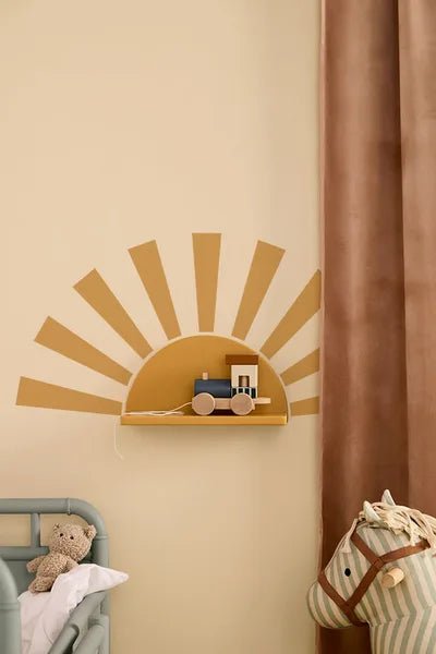 Shelf circle mustard incl sticks STAR - Babywinkel - 7340028736042