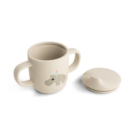 Siliconen drinkbeker met tuit en handvatten Celebration Sand koop je bij Babywinkel