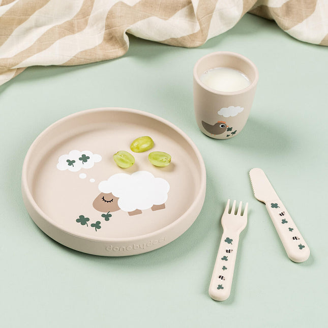 Siliconen mini - beker Tiny farm Sand koop je bij Babywinkel