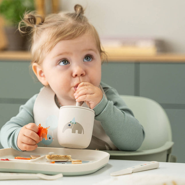 Siliconen rietjesbeker 2 - pack Celebration Sand koop je bij Babywinkel