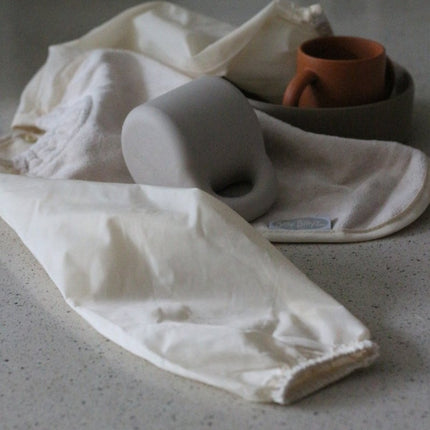 Silly Billyz Towel small Longsleeve Bibs white sand - Babywinkel - 9315455240873