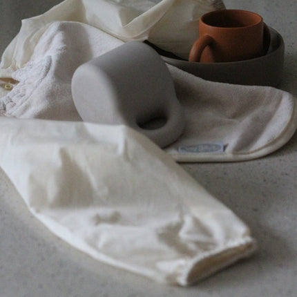 Silly Billyz Towel small Longsleeve Bibs white sand - Babywinkel - 9315455240873