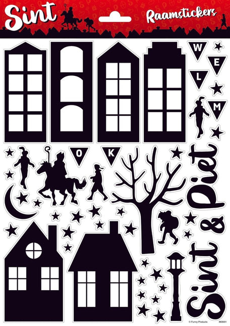 Funny Products Raamstickers Sinterklaas Zwart 50 - Delig koop je bij Babywinkel