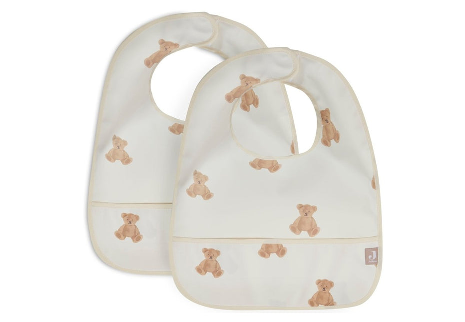 Jollein Slabbetje Teddy Bear 2 Stuks Waterproof koop je bij Babywinkel