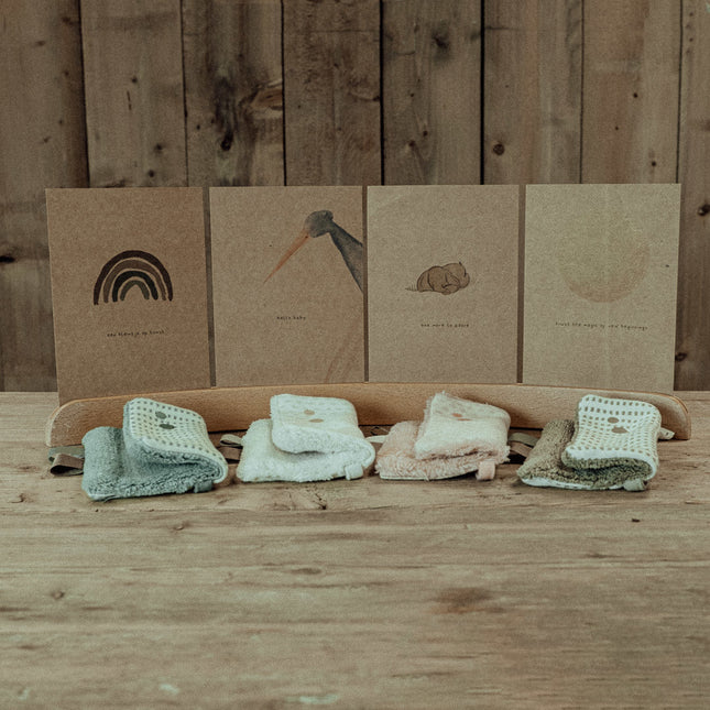 Snoozebaby Giftset Knuffeldoekje en Geboortekaartje Milky Rust - Snoozebaby - Babywinkel - 8719743856929
