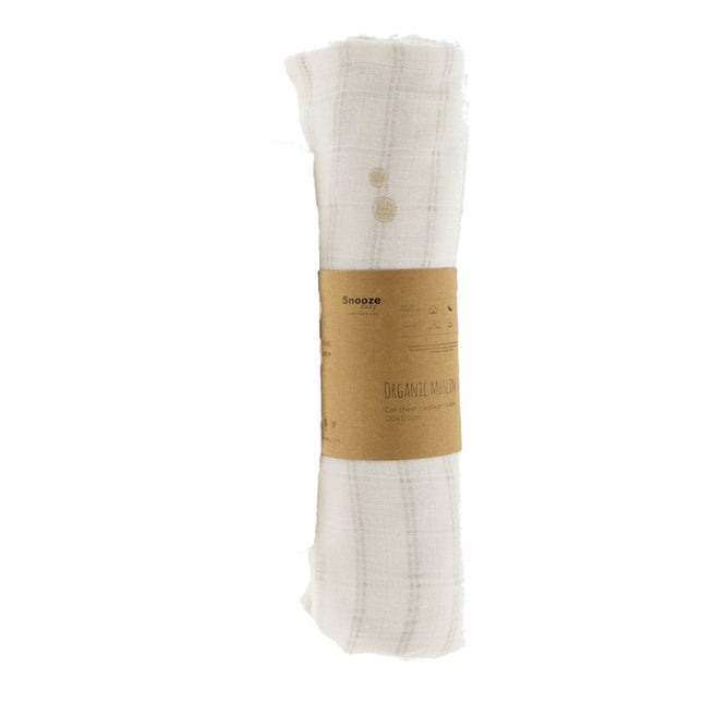 Snoozebaby Hydrofiele Doek Ledikant Stone Beige 120x120cm - Snoozebaby - Babywinkel - 8719743856721