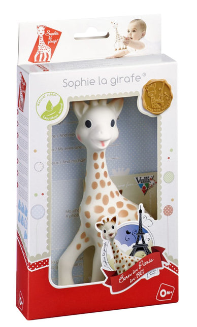 Sophie de Giraf Bijtring Bijtspeeltje Van 100% Natuurlijk Rubber In Geschenkdoosje Wit Rood - Sophie de Giraf - Babywinkel - 3056566164240