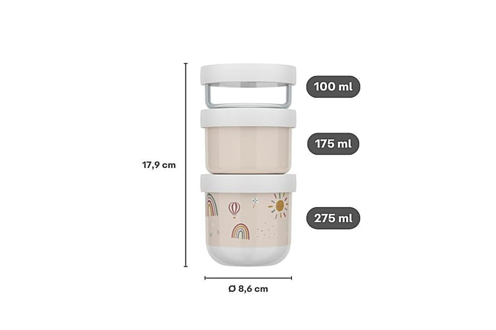 Stapelbare snackbox Mepal Mio 3 - delig - Fairy Garden - Babywinkel - 8720294049555