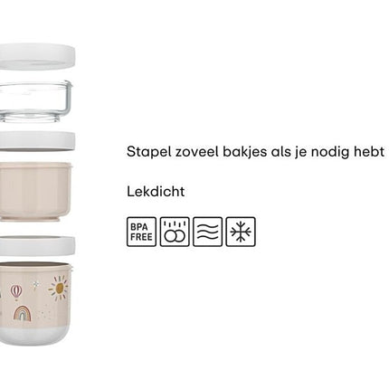Stapelbare snackbox Mepal Mio 3 - delig - Little Farm - Babywinkel - 8720294049531