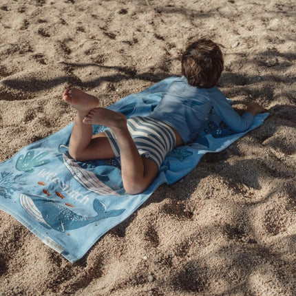 Strand handdoek Ocean World Blue koop je bij Babywinkel