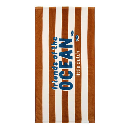 Strand handdoek Ocean world Brown Stripe koop je bij Babywinkel