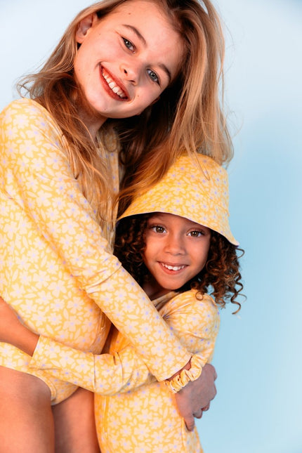Swim Essentials Florish Yellow Reversible Sun Hat - Babywinkel - 8721197414723