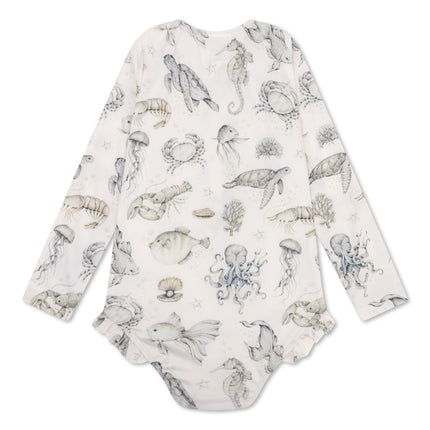 Swim Essentials Uv Zwempak Sea Life Rashguard Ruffle - Babywinkel - 8721197410923