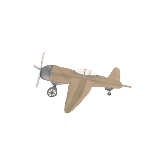 That's Mine Muursticker Retro Airplane Brown koop je bij Babywinkel