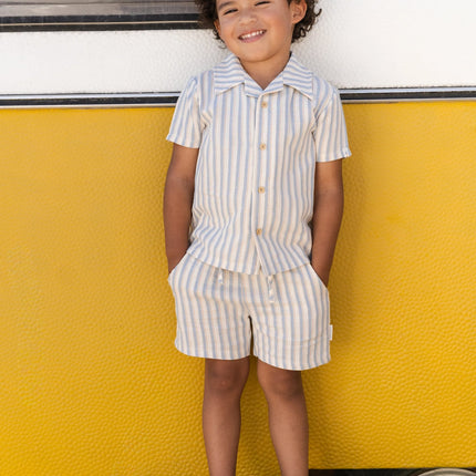 Blouse korte mouw Multi Stripe