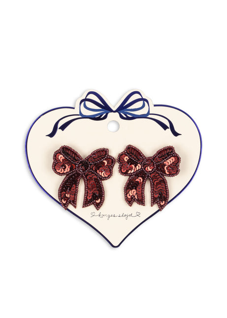 <tc>Konges Slojd</tc> Fermaglio per capelli Baby Bow Paillettes Rio Red 2pcs