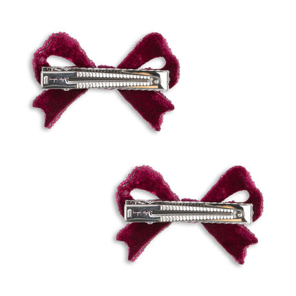 <tc>Konges Slojd</tc> 2 pacchetti di fermagli per capelli con fiocco perlato Sangria